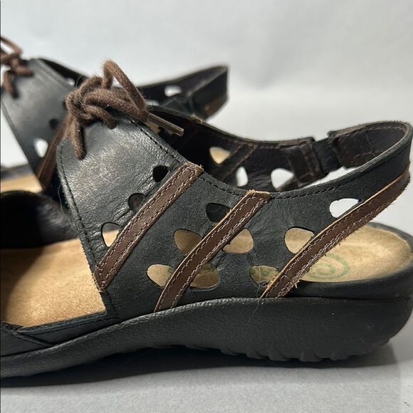 Naot Black and Brown Women's Sandals | size 39 | (1520) - Picture 3 of 12